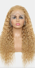 Honey Blonde Bob Curly Lace Front Wig