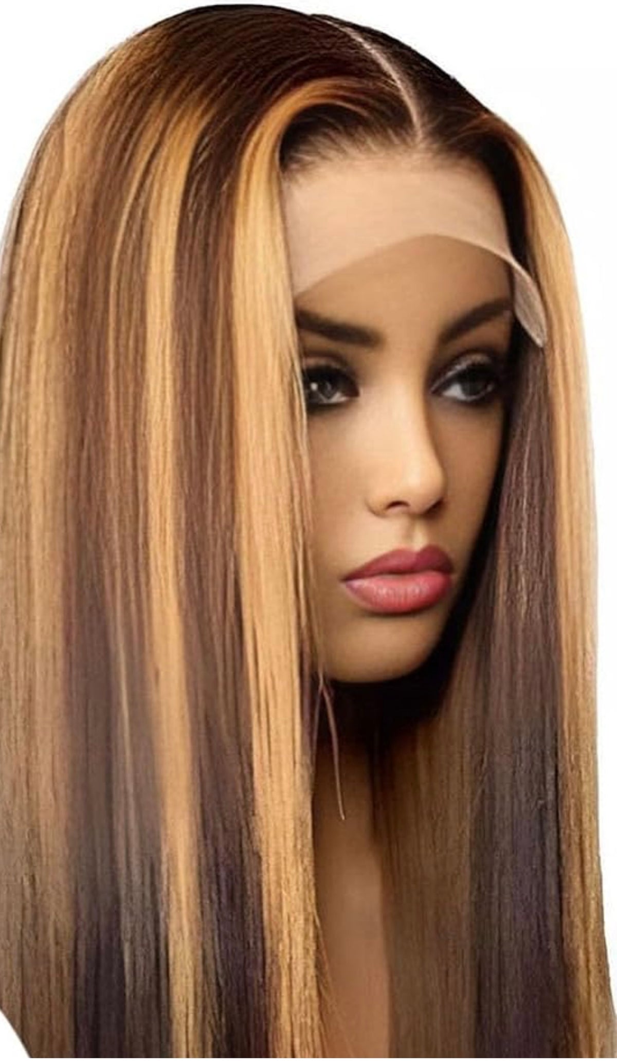 Highlight Ombre Lace Front Wig Human Hair 26inch